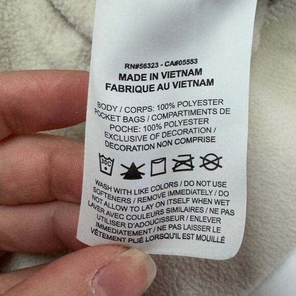 Nike Hoodie Womens‎ Medium Cream Fleece Training Pullover Sweater - Picture 6 of 9